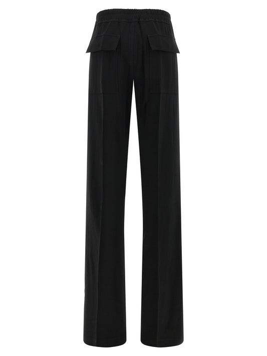 Rick Owens Black Viscose Casual Pants