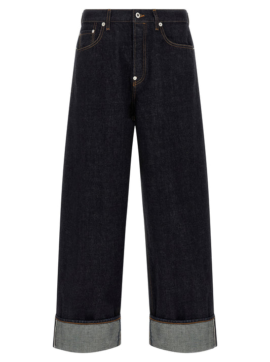 Kenzo Blue Cotton Straight-Leg Jeans