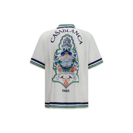 Casablanca White Silk Shortsleeve Shirt