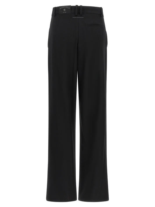 MM6 Maison Margiela Black Polyester Casual Pants