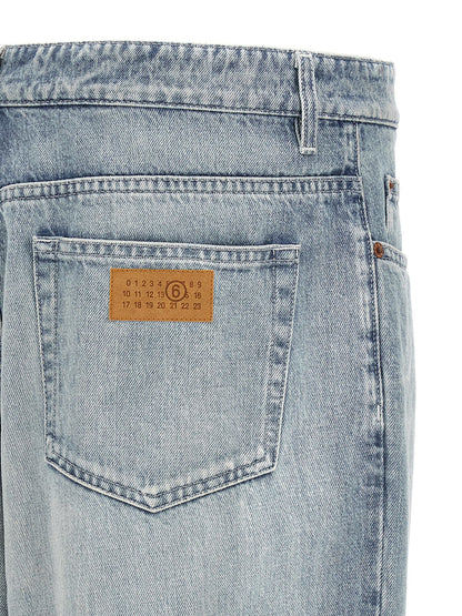 MM6 Maison Margiela Blue Cotton Straight-Leg Jeans