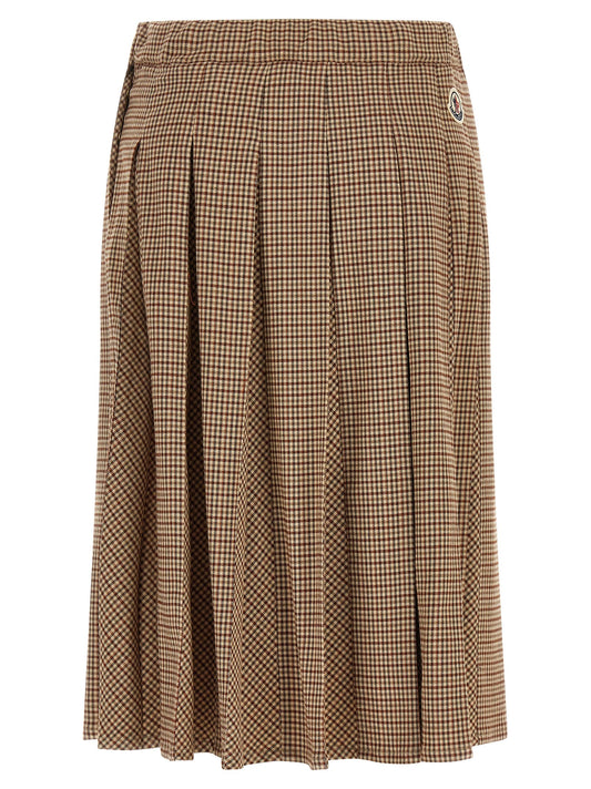 Moncler Beige Viscose Midi Skirt