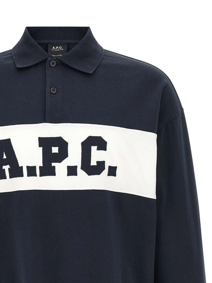 A.P.C. Blue Cotton Polo Shirt