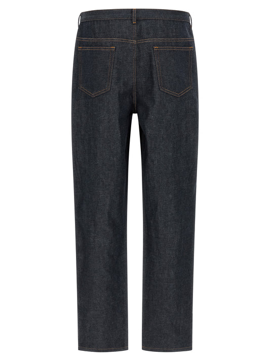 A.P.C. Blue Cotton Relaxed Fit Jeans