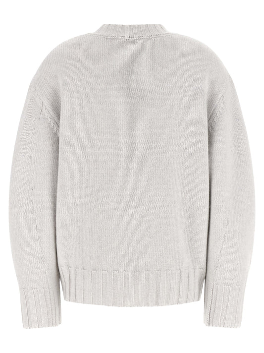 The Attico Gray Virgin Wool Cardigan