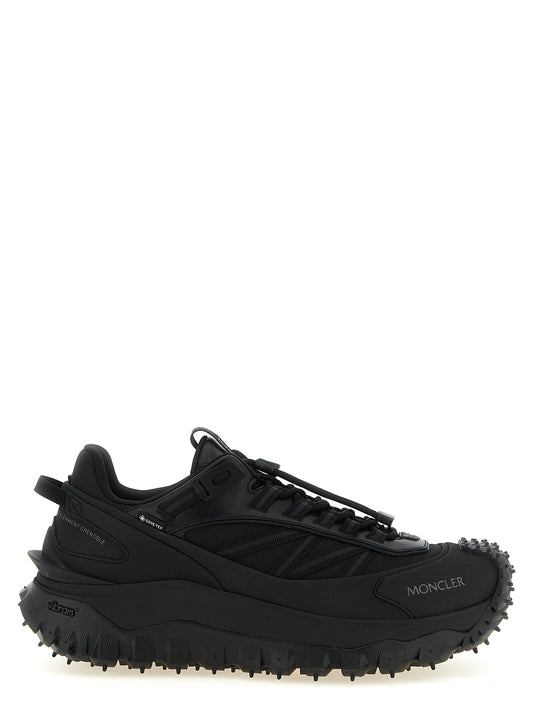 Moncler Black Leather Athletic Sneakers