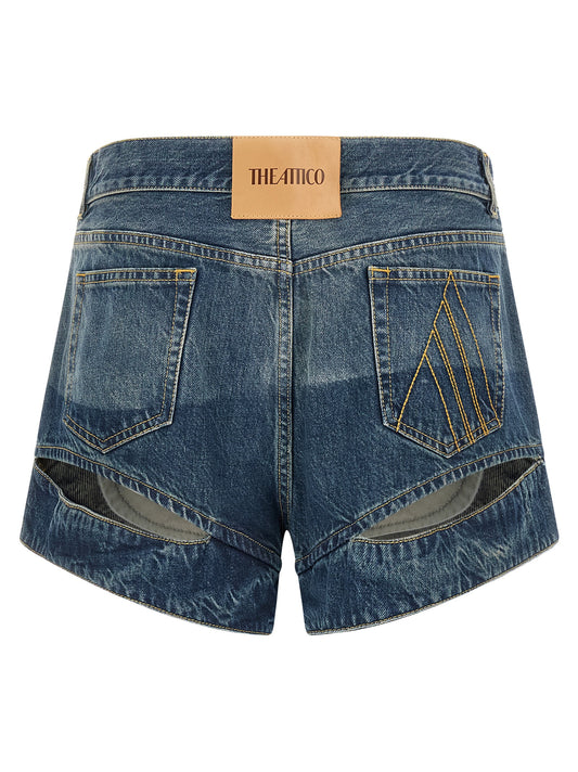 The Attico Blue Cotton Bermuda Shorts