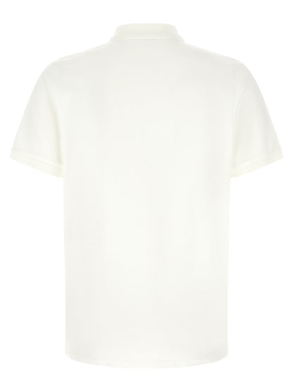 Moncler White Cotton Polo Shirt