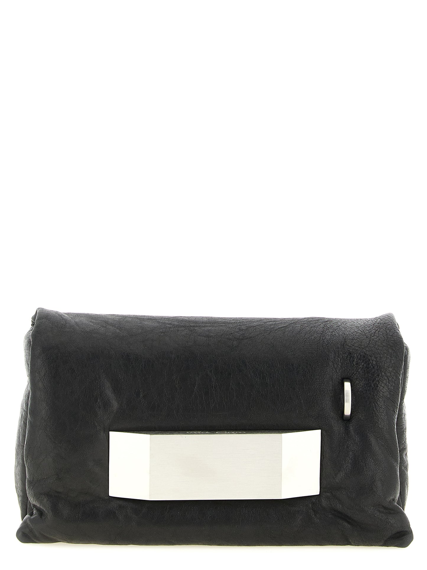 Rick Owens Black Lamb Leather Clutch Bag