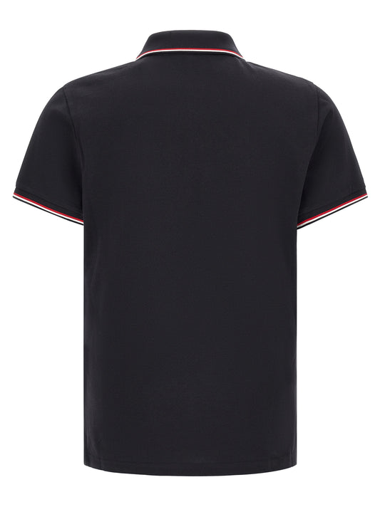 Moncler Blue Cotton Polo Shirt