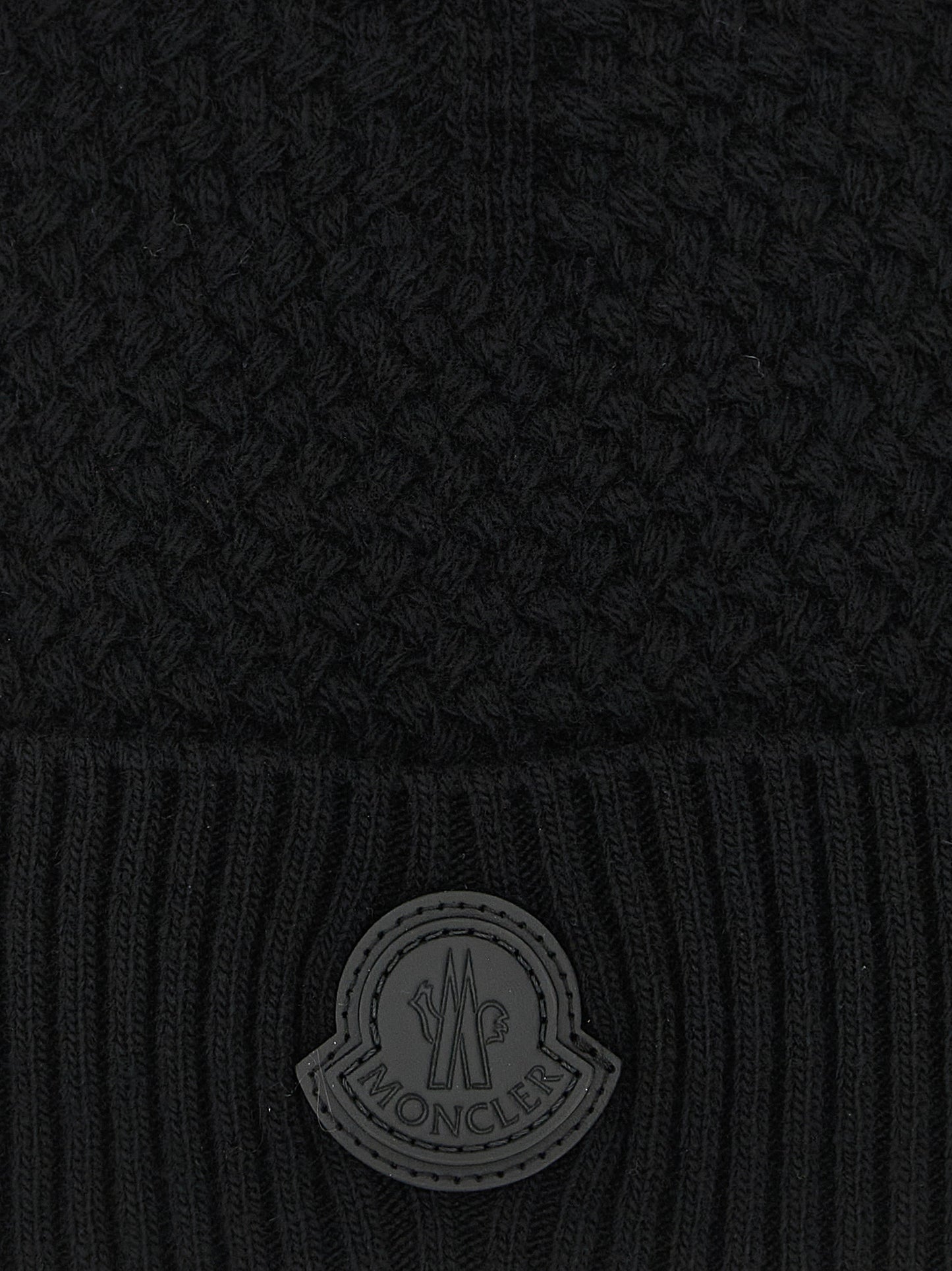 Moncler Black Leather Beanie