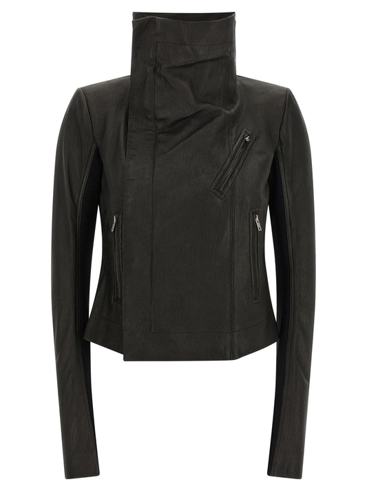 Rick Owens Black Lamb Leather Leather Jacket