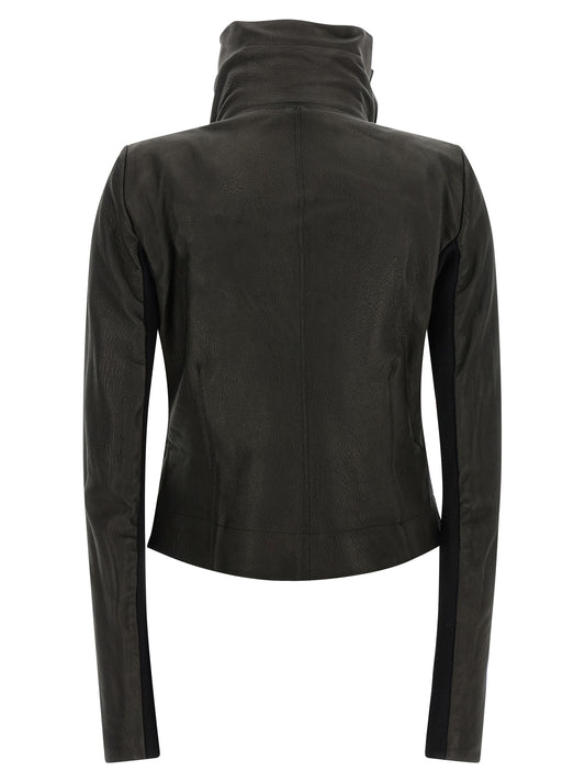 Rick Owens Black Lamb Leather Leather Jacket