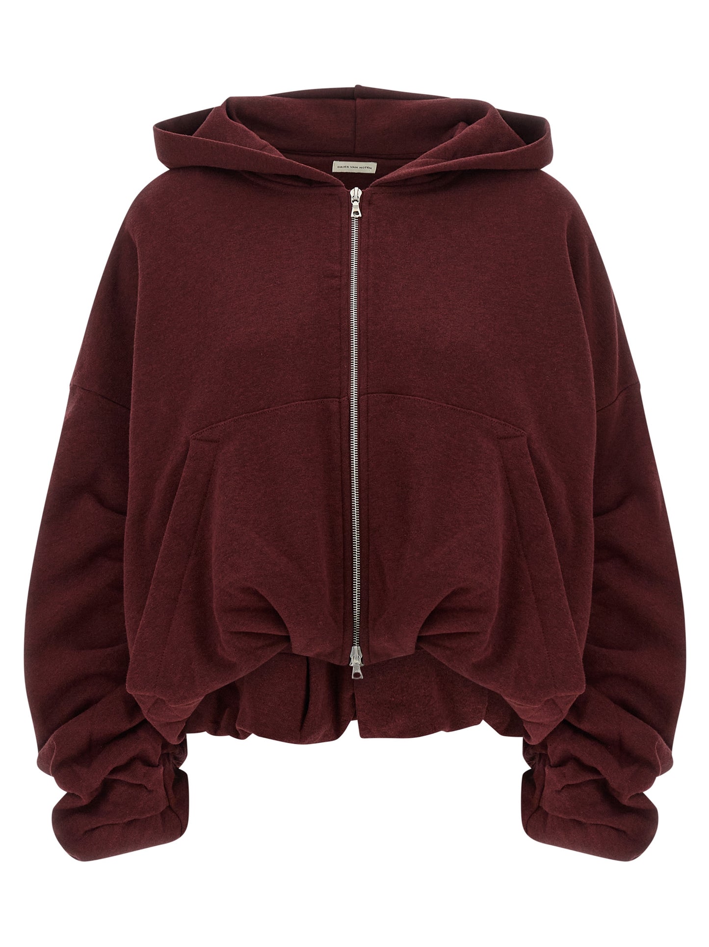 Dries Van Noten Bordeaux Cotton Hoodie