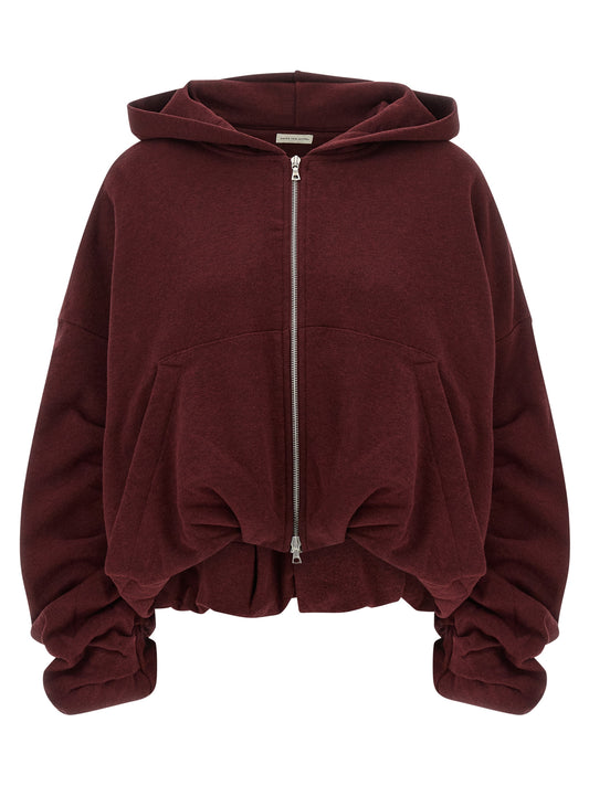 Dries Van Noten Bordeaux Cotton Hoodie