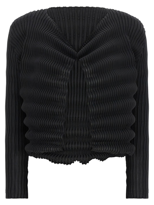 Issey Miyake Black Polyester Cardigan