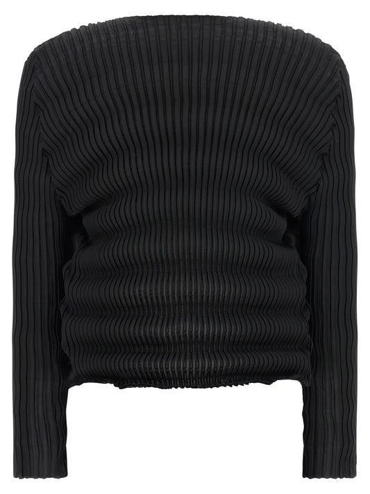 Issey Miyake Black Polyester Cardigan