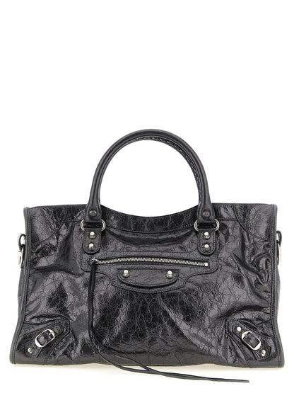 Balenciaga Silver Lamb Leather Handbag