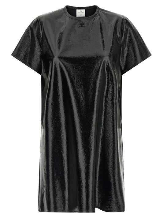 Courrèges Black Viscose Short Dress