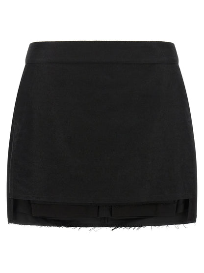 Rick Owens Black Ramie Long Skirt