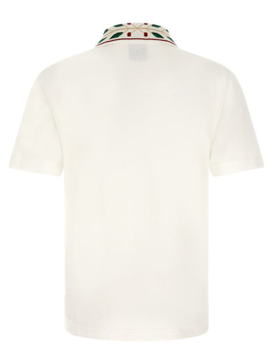 Casablanca White Organic Cotton Polo Shirt