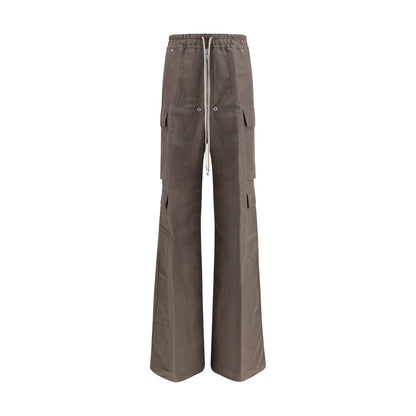 Rick Owens Gray Ramie Cargo Pants