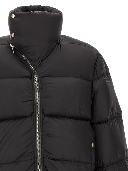Rick Owens Black Nylon Full-Length Jacket
