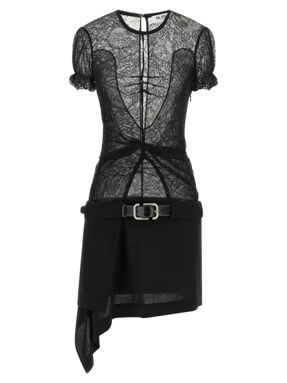 The Attico Black Polyamide Short Dress