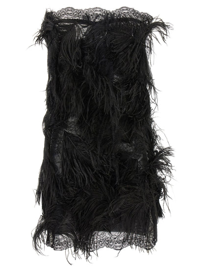 The Attico Black Polyamide Short Dress