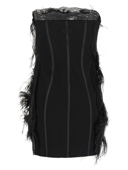 The Attico Black Polyamide Short Dress