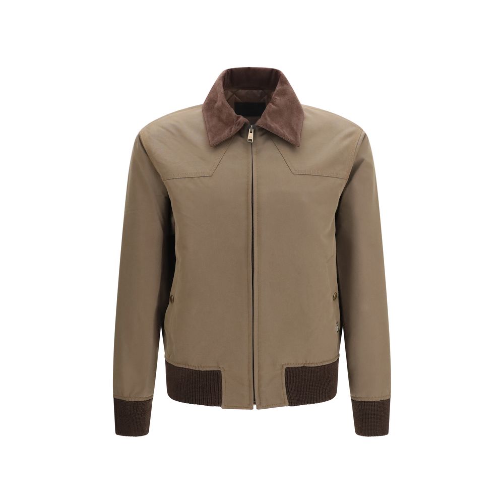 Prada Brown Cotton Full-Length Jacket