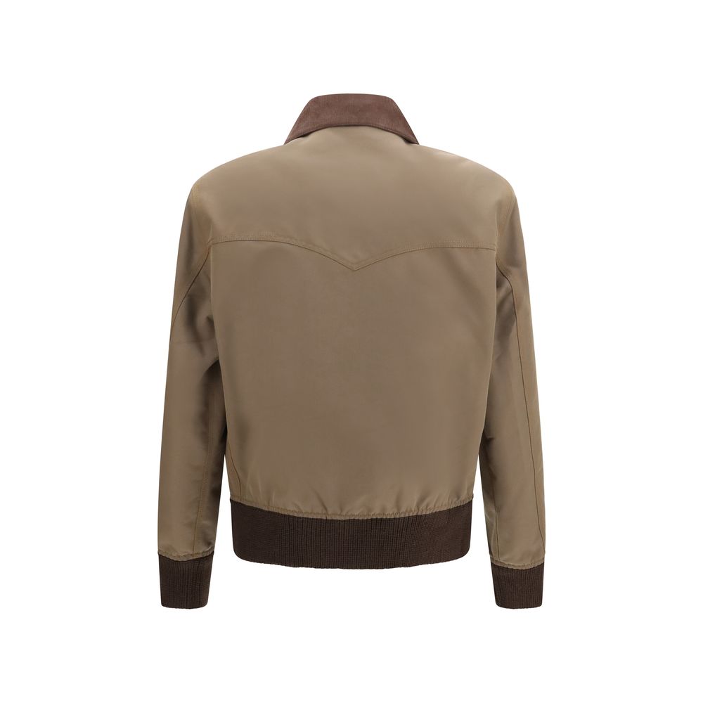 Prada Brown Cotton Full-Length Jacket
