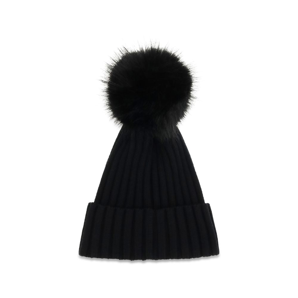 Moncler Black Wool Oves Aries Beanie