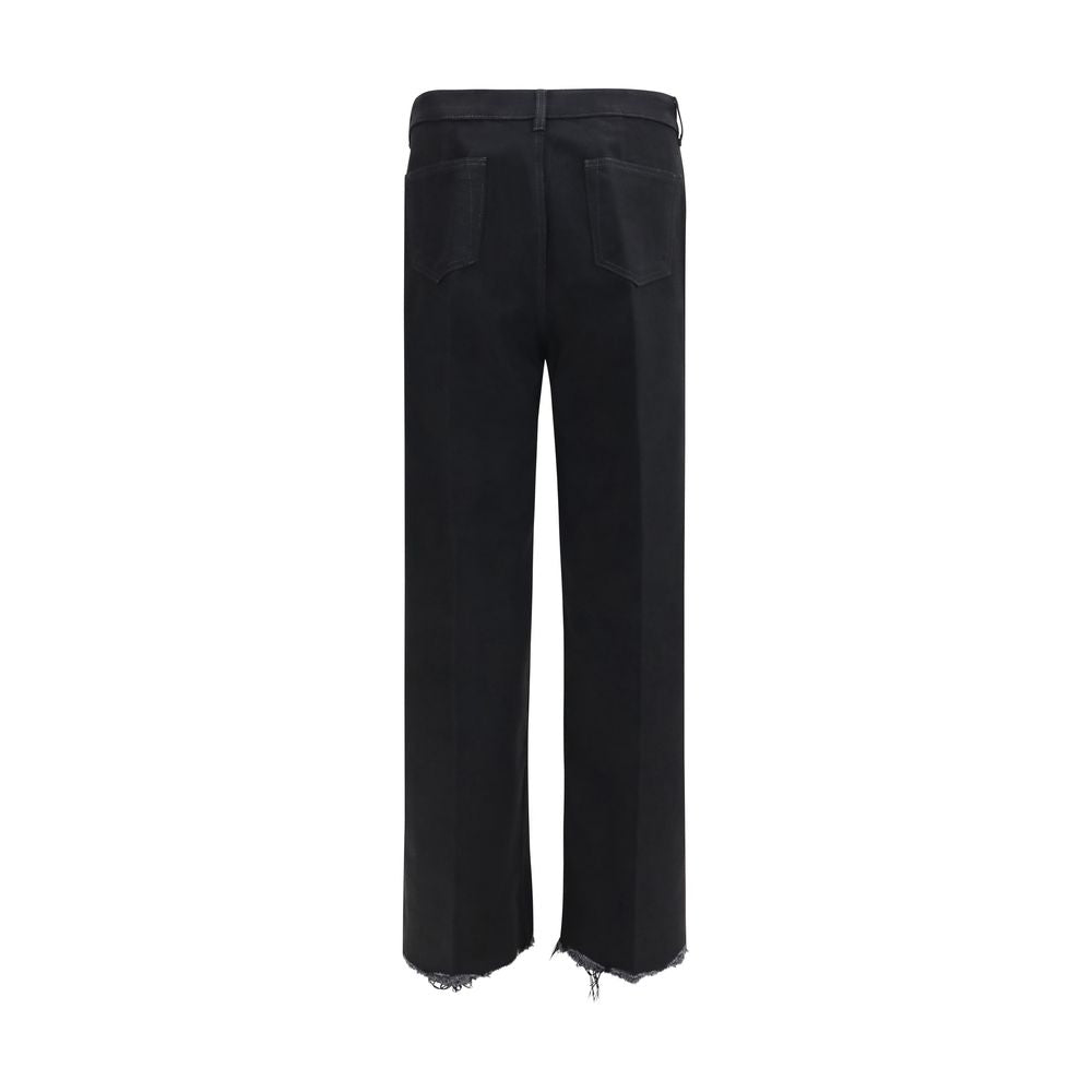 Rick Owens Black Cotton Flared Jeans