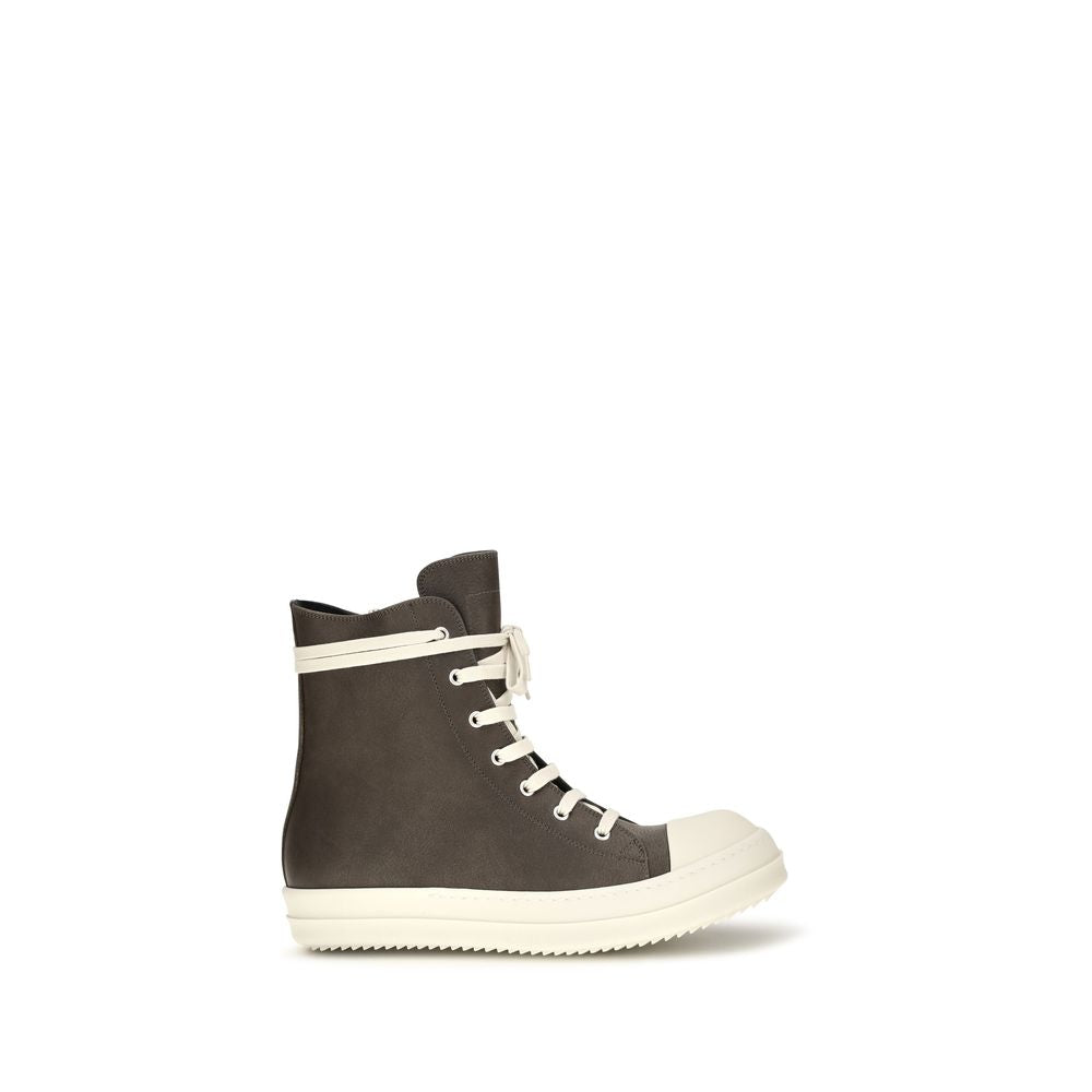 Rick Owens Brown Calf Leather Bos Taurus High Top Sneakers