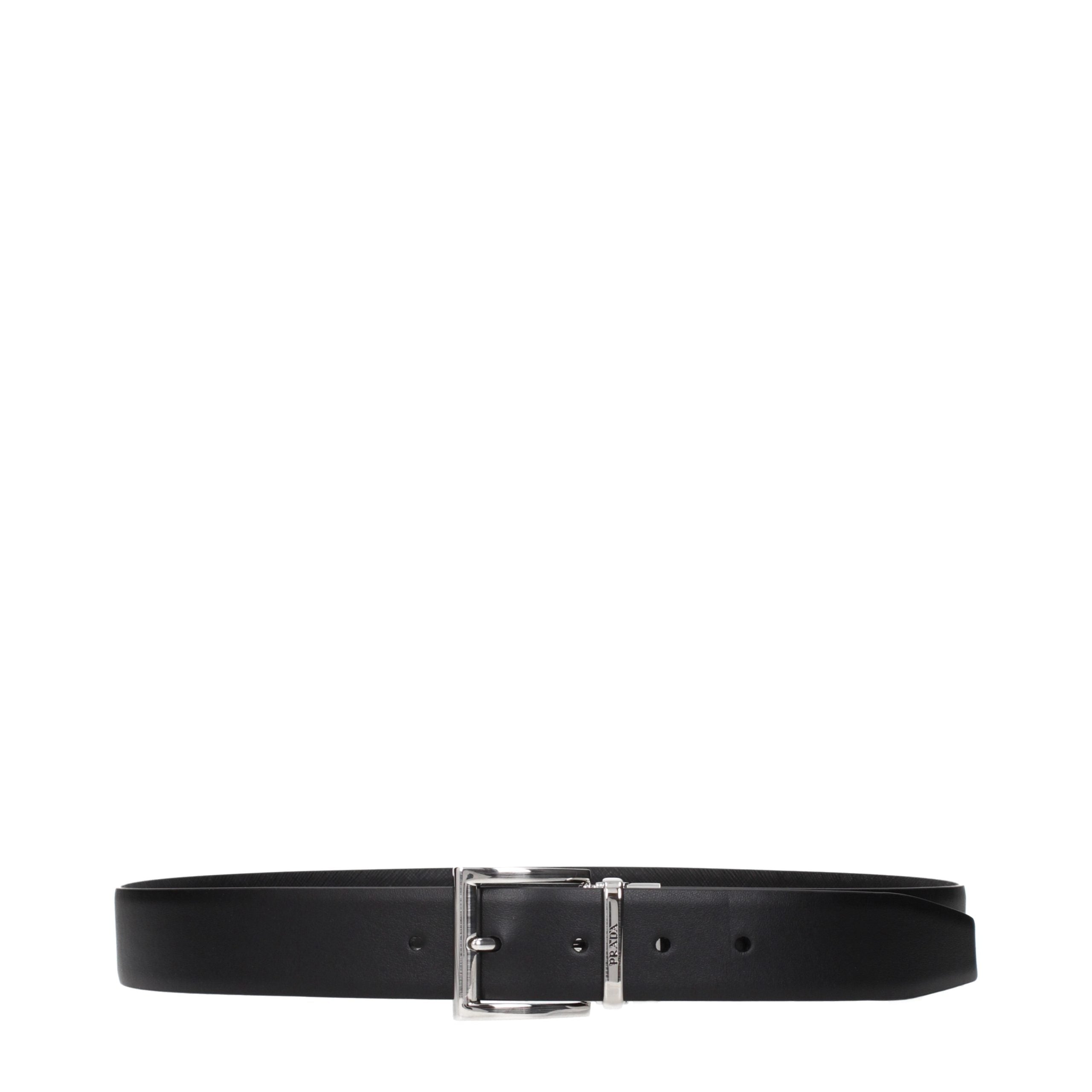Prada Black Leather Regular Belt