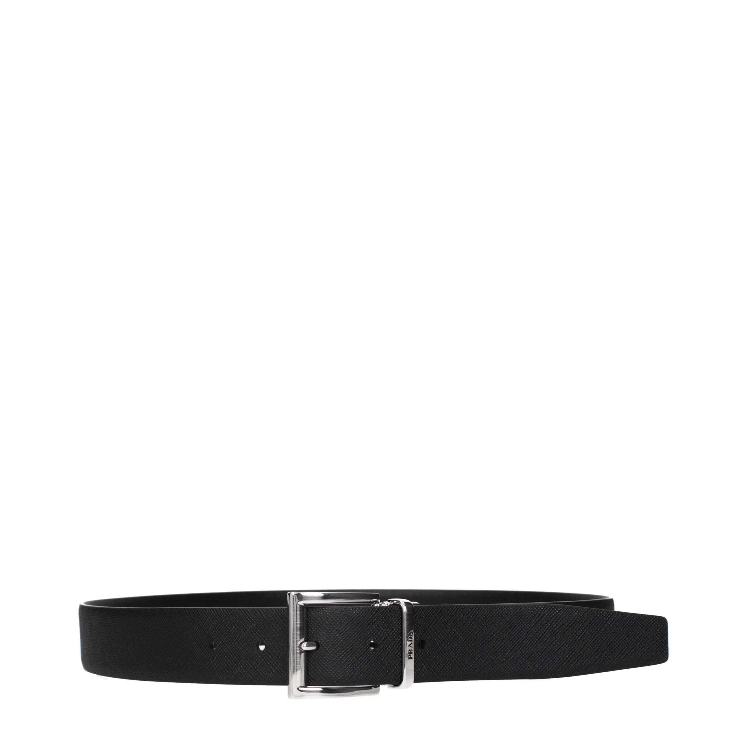 Prada Black Leather Regular Belt