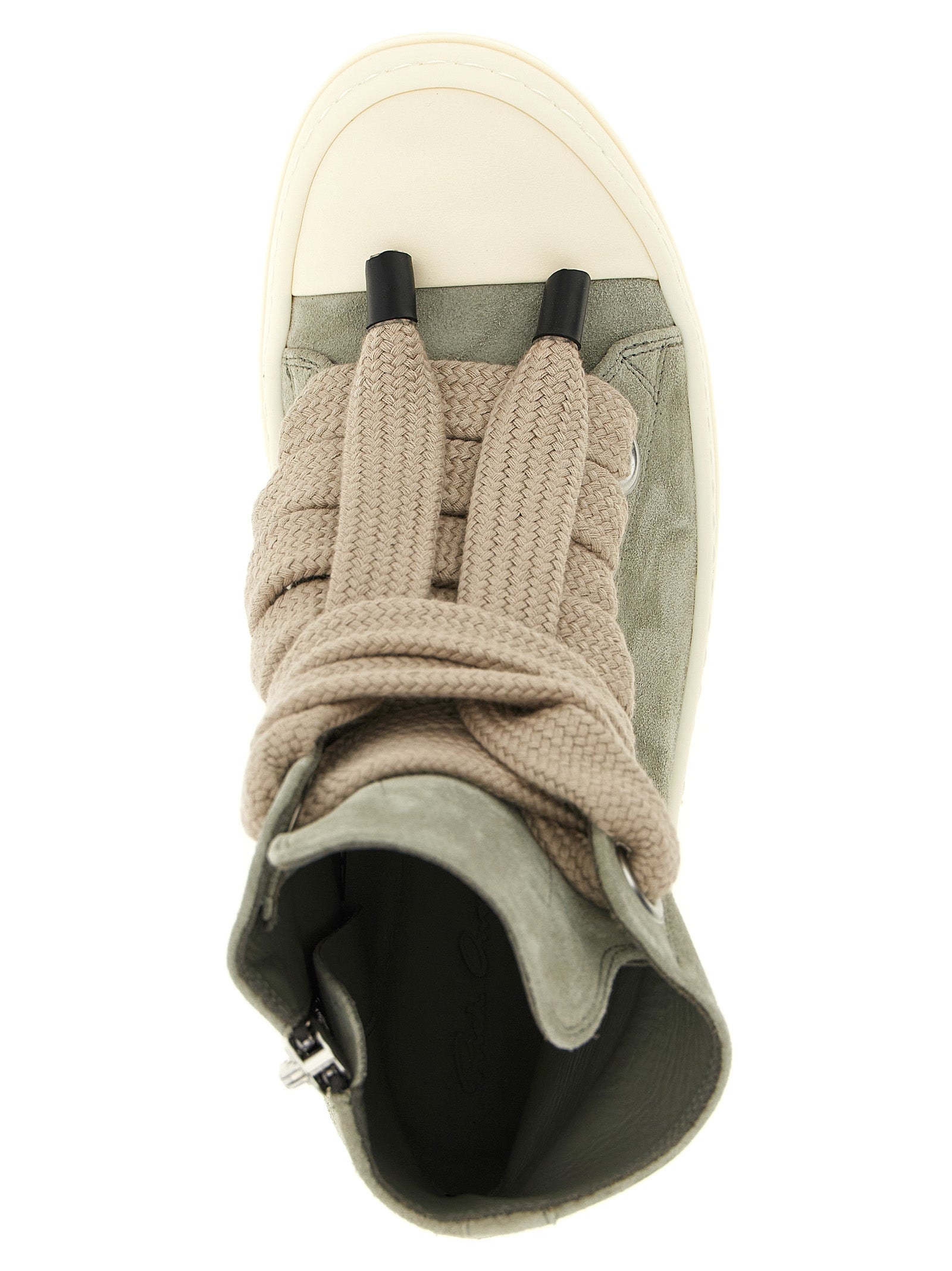 Rick Owens Bicolor Calfskin High Top Sneakers