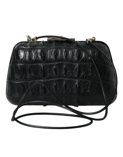 Balenciaga Black Exotic Skin Leather Shoulder Crossbody Box Clutch Bag