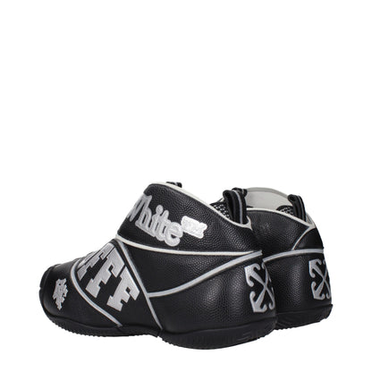 Off-White Black Leather High Top Sneakers
