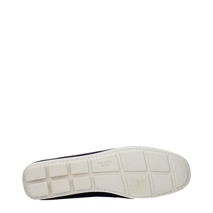 Prada Blue Leather Slip-On Loafers