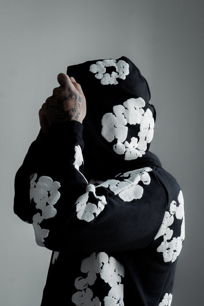 HOODIE NOIR DENIM TEARS WREATH EN COTON