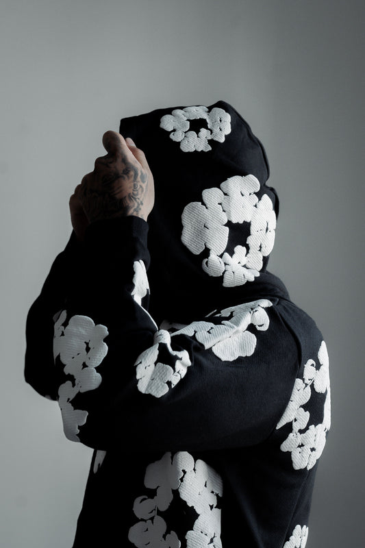 HOODIE NOIR DENIM TEARS WREATH EN COTON